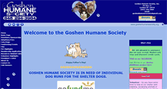 Desktop Screenshot of goshenhumanesociety.org