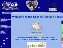 Tablet Screenshot of goshenhumanesociety.org